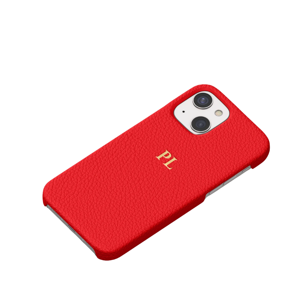 Red Leather Personalised iPhone Case