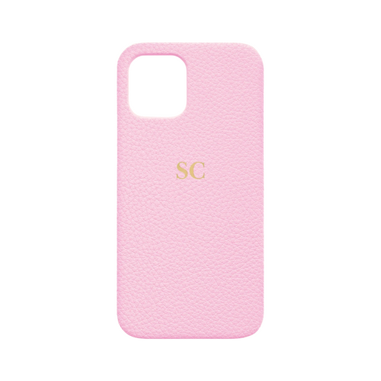Pink Leather Personalised iPhone Case