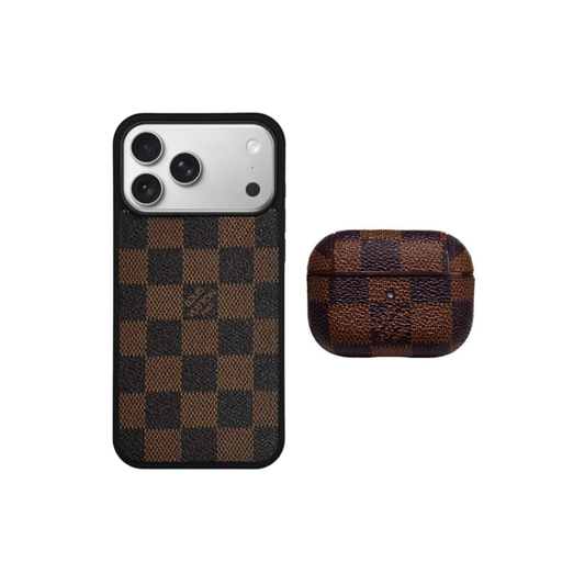 Brown Mono Original Double Set (iPhone & Airpod Case)
