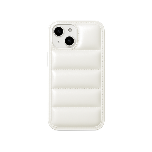 White Minimalist Puffer iPhone Case