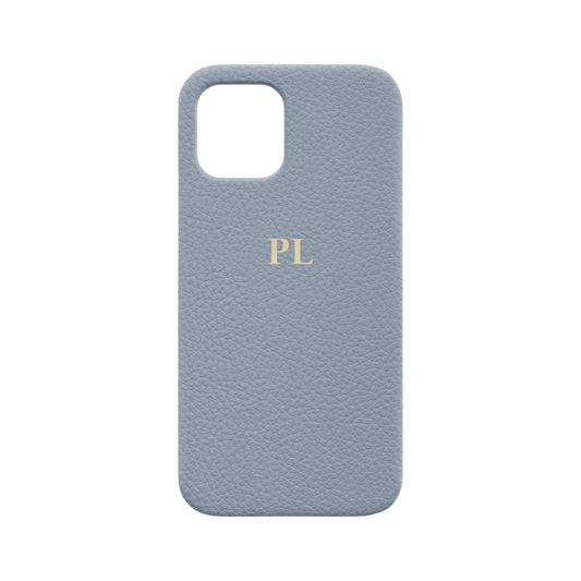 Blue Leather Personalised iPhone Case