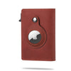 Red Brown Airtag Slide Wallet