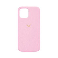 Pink Leather Personalised iPhone Case