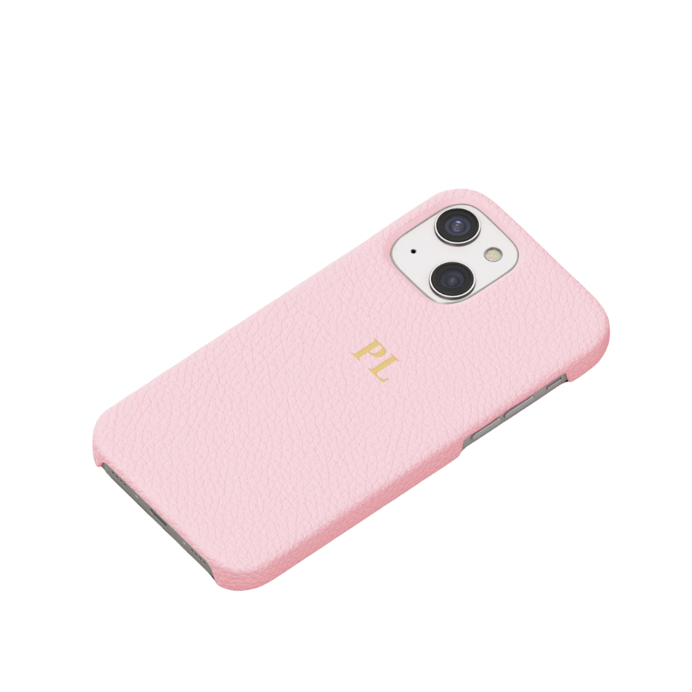 Pink Leather Personalised iPhone Case