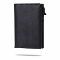 Midnight Black Airtag Slide Wallet