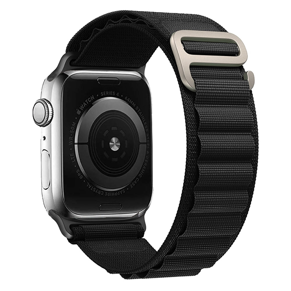 Midnight Black Nylon Sport Apple Watch Band