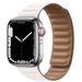Leather Magnetic Link Apple Watch Band (White)
